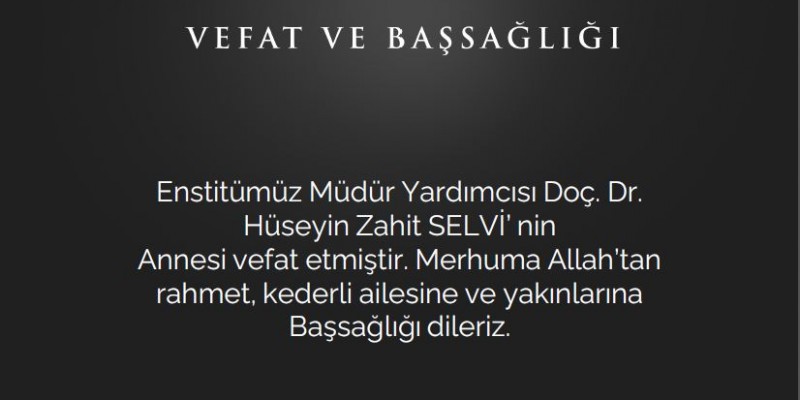 Vefat ve Başsağlığı