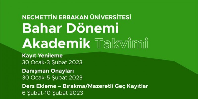 2022-2023 Yılı Bahar Dönemi Akademik Takvim