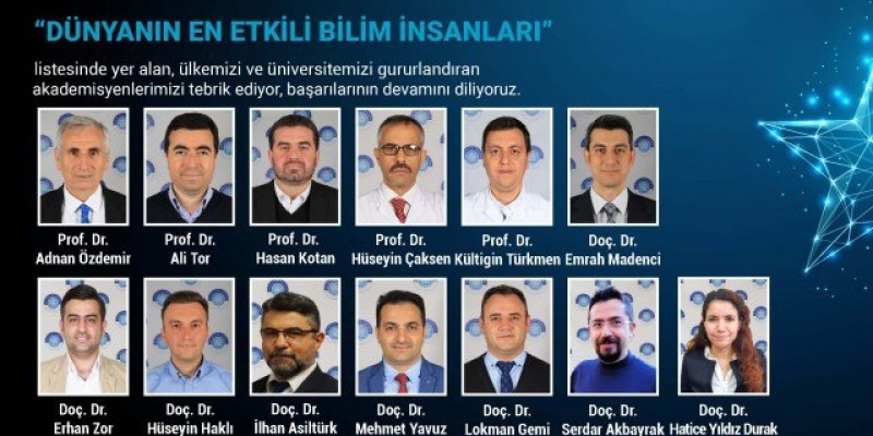 Üniversitemizden 13 Akademisyen, “Dünyanın En Etkili Bilim İnsanları” Listesinde