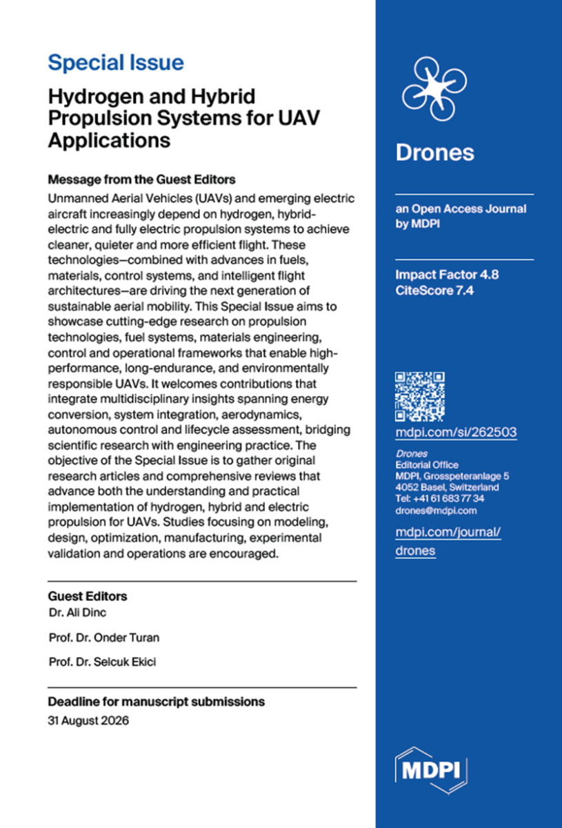 Doç. Dr. Selçuk Ekici'nin "Drones" Dergisinde Özel Sayı Editörlüğü Başladı.