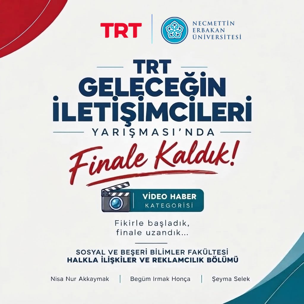 TRT tarafından düzenlenen “Geleceğin İletişimcileri Yarışmasında” Video Haber kategorisinde finale kalmanın gururunu yaşıyoruz