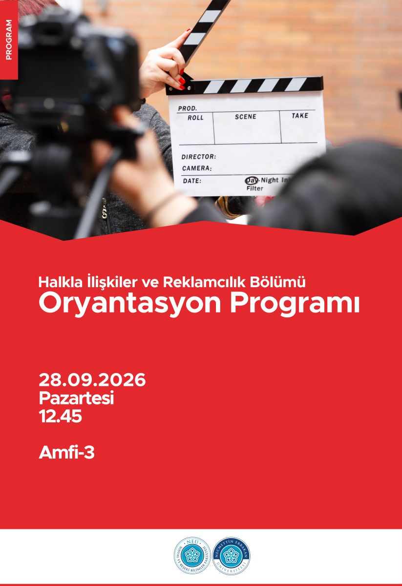 Oryantasyon programı Pazartesi saat 12.45'te Amfi-3'te!