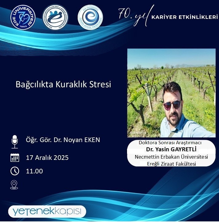 Ege Üniversitesi Ödemiş MYO Öğrencilerine "Bağcılıkta Kuraklık Stresi" Semineri gerçekleştirildi