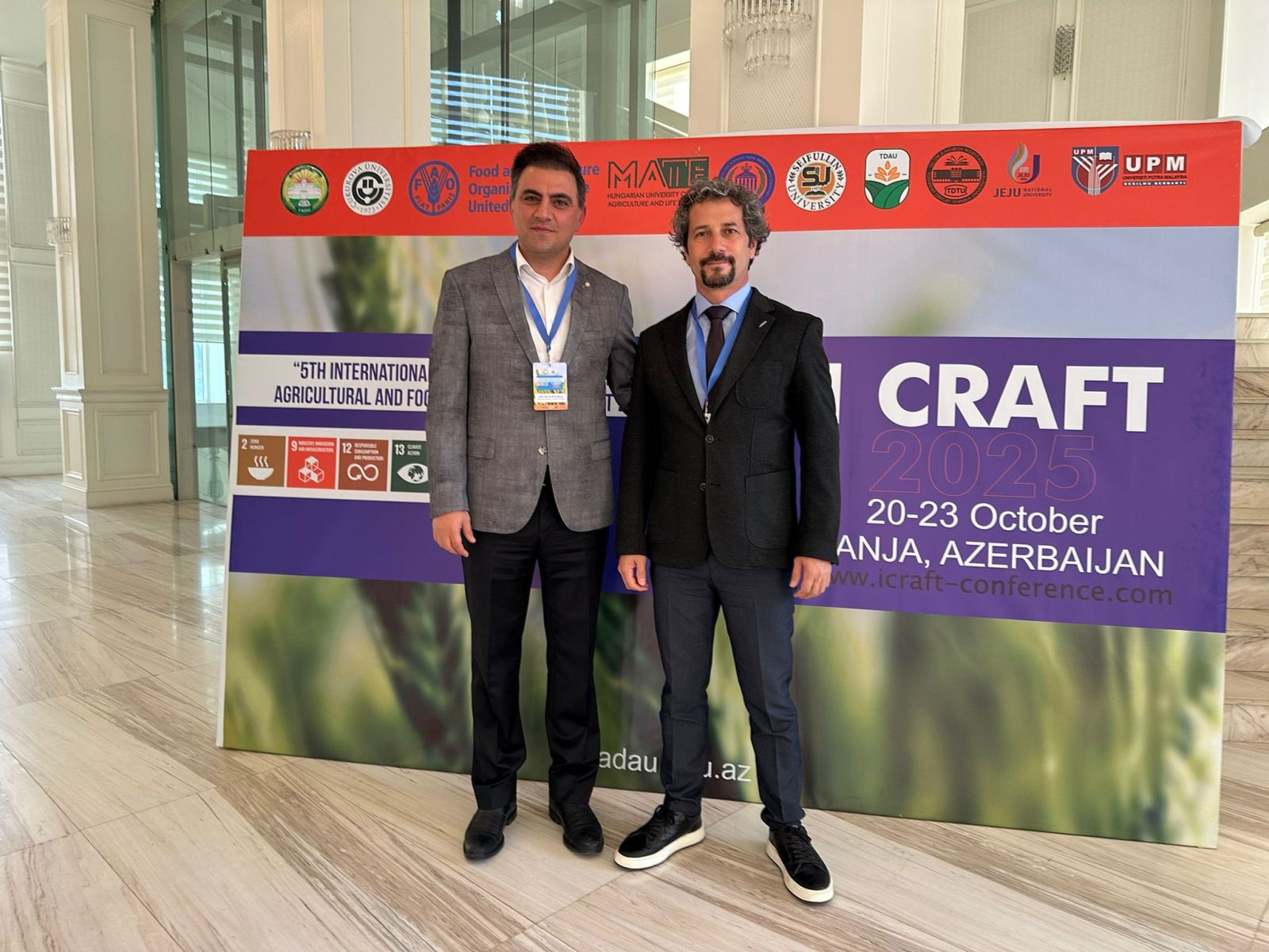 Öğretim Üyelerimiz Azerbaycn Gençe’de 5th International Conference on Research in Agricultural and Foot Technologies (I-CRAFT 2025) Konferansına Katıldı