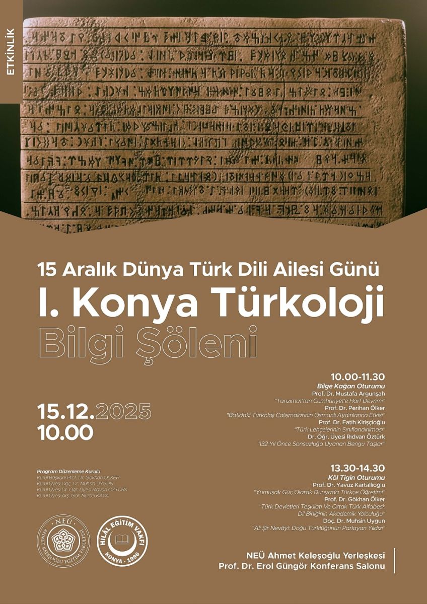15 Aralık Dünya Türk Dili Ailesi Günü  “I. Konya Türkoloji Bilgi Şöleni”