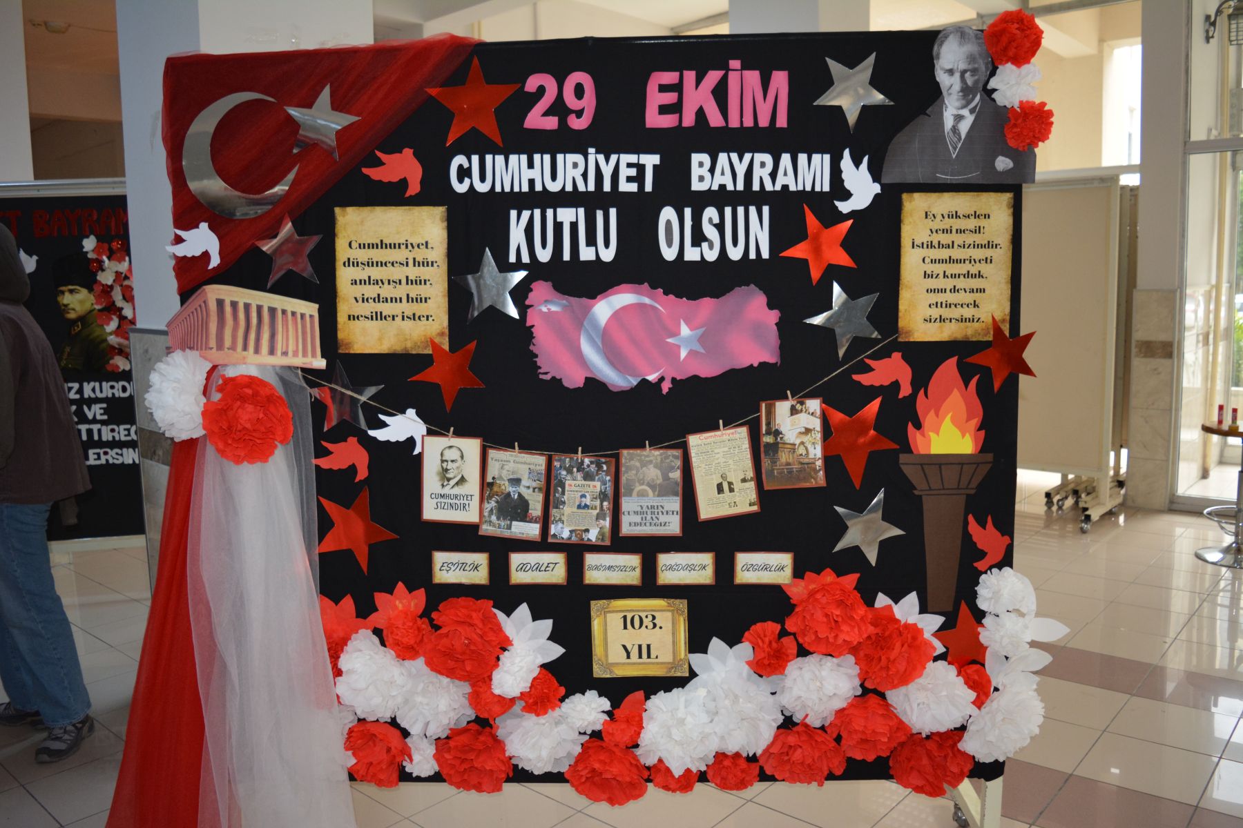 29 Ekim Cumhuriyet Bayramı Temalı Materyal Sergisi Ziyarete Açıldı