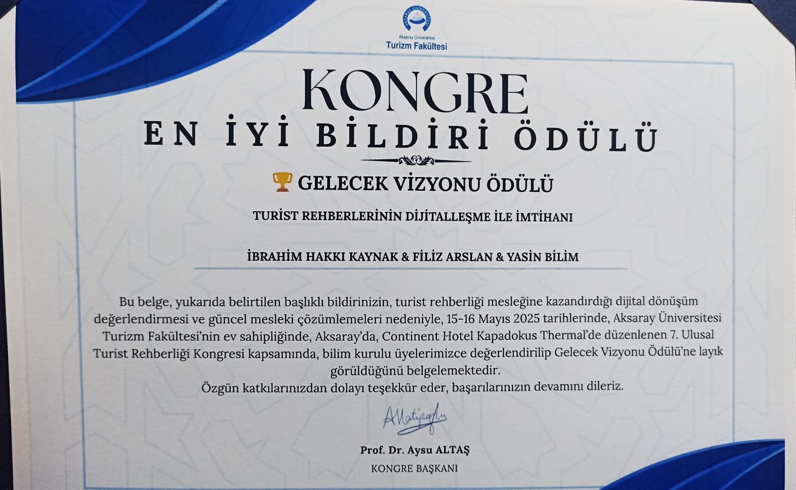 Our Faculty Was Awarded the “Best Paper Award”