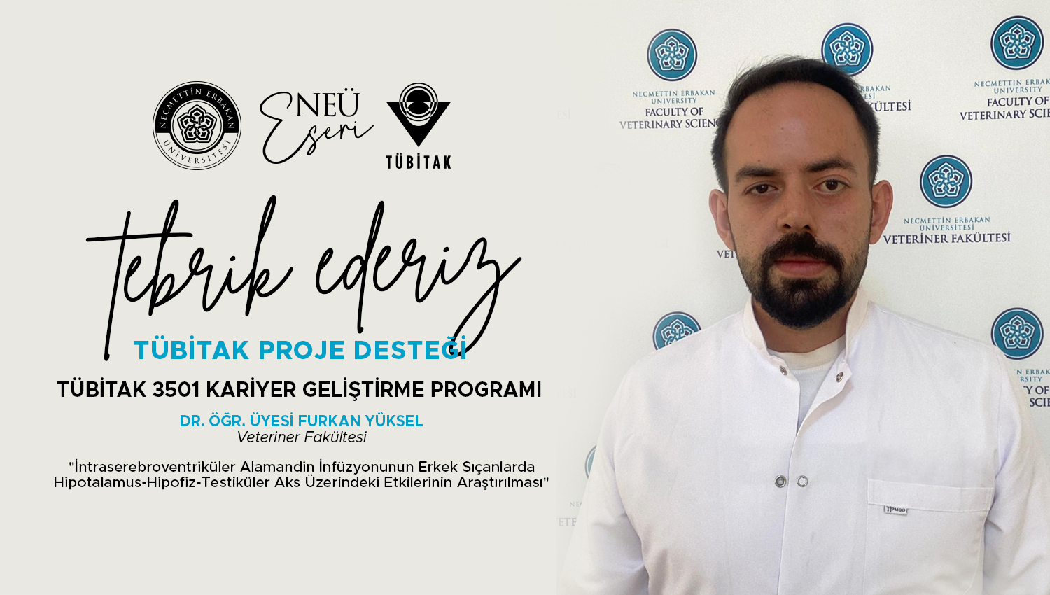 Dr. Öğr. Üyesi Furkan Yüksel’in Yürütücülüğündeki Proje, TÜBİTAK Tarafından Desteklenmeye Hak Kazandı