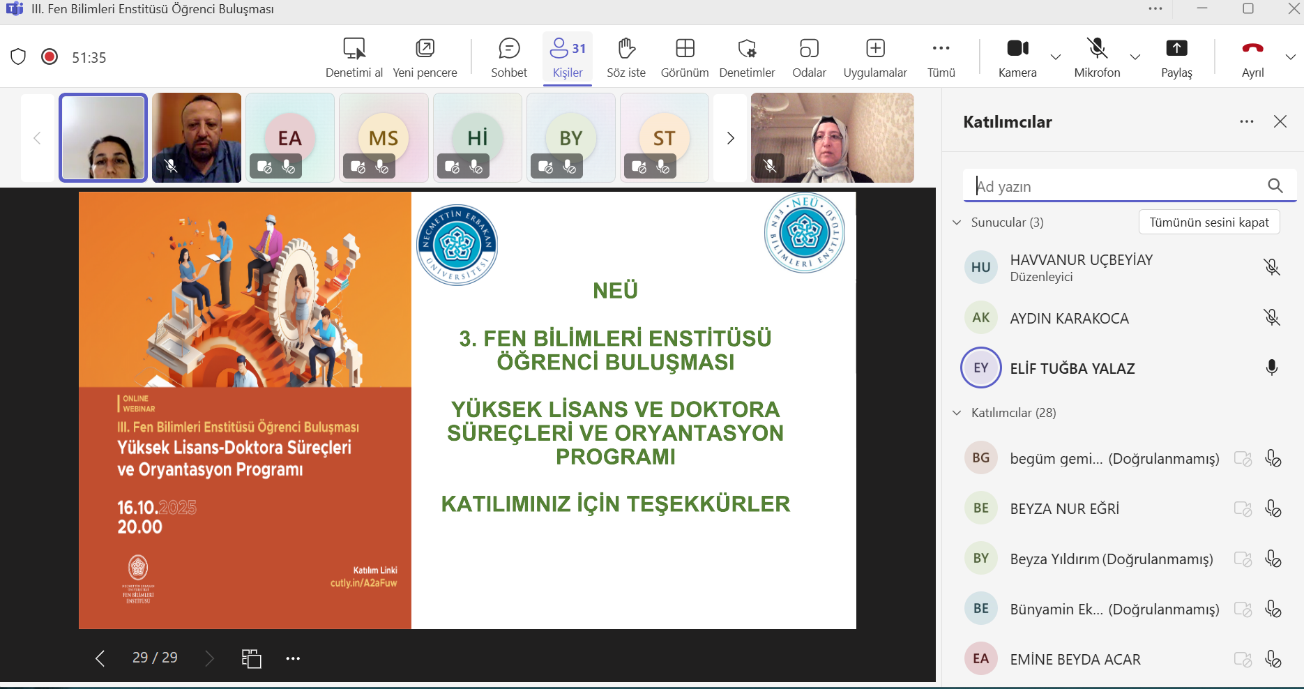 Yüksek Lisans-Doktora Süreçleri ile İlgili Oryantasyon Programı Gerçekleştirdik.