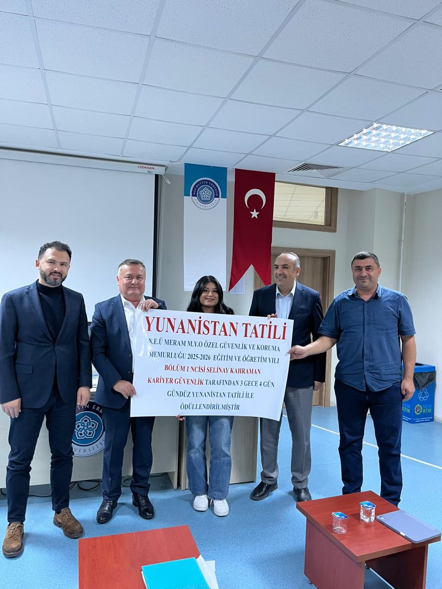 Necmettin Erbakan Üniversitesi Meram MYO'da Başarılı Öğrenciye Yurtdışı Tatili Ödülü Verildi