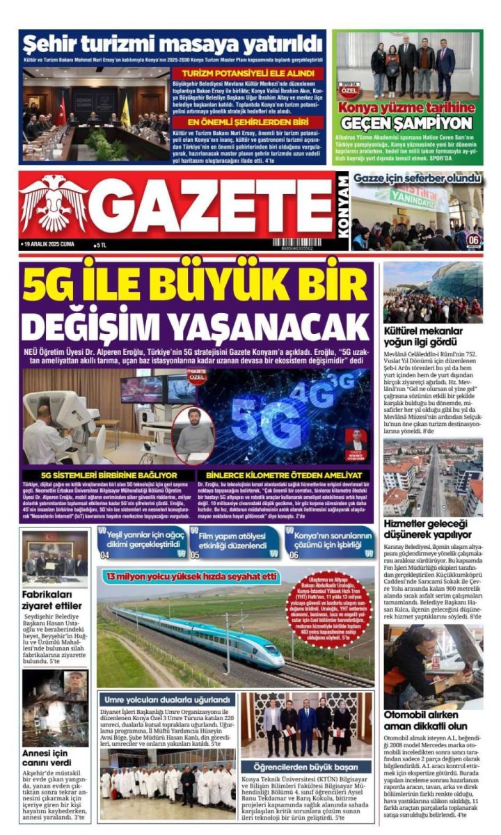 Bilgisayar Mühendisliği Bölümü Hocamız Dr. Öğr. Üyesi Alperen Eroğlu, Türkiye'nin 5G Stratejisini Gazete Konyam'a açıklamıştır.
