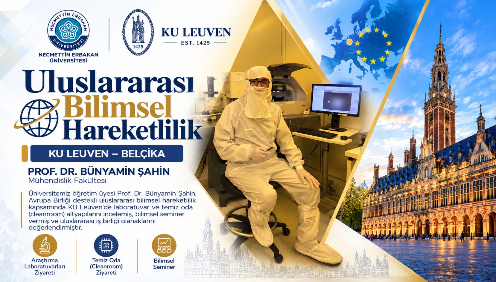 Fakültemiz Temel Bilimler Bölümü öğretim üyesi Prof. Dr. Bünyamin Şahin, Dünyanın Saygın Üniversitelerinden KU Leuven’de Bilimsel Faaliyetlerde Bulundu