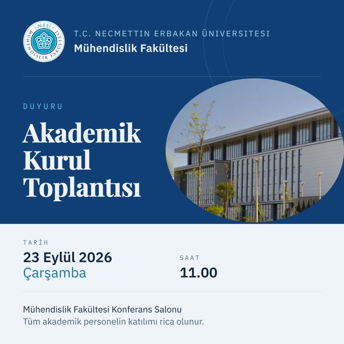 Mühendislik Fakültesi Akademik Kurul Toplantısı