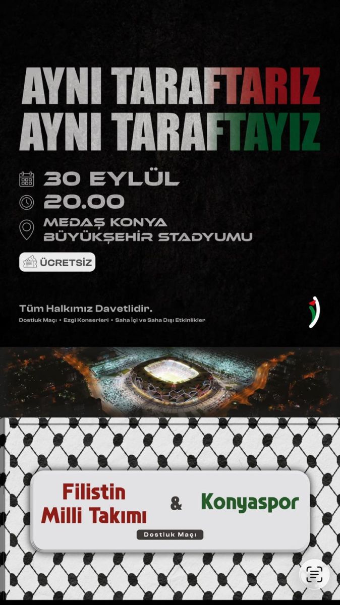 Filistin Milli Takımı – Konyaspor Dostluk Maçına Katılım Sağlamak İsteyen Öğrencilere Servis Hizmeti Verilecektir