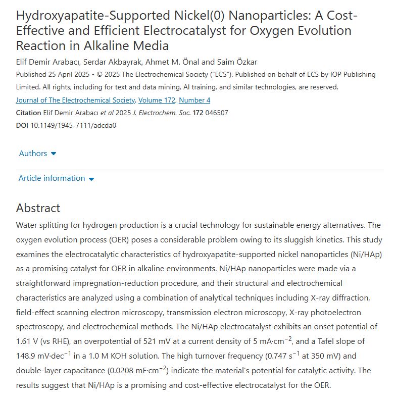 Hydroxyapatite-Supported Nickel(0) Nanoparticles: A Cost-Effective and Efficient Electrocatalyst for Oxygen Evolution Reaction in Alkaline Media