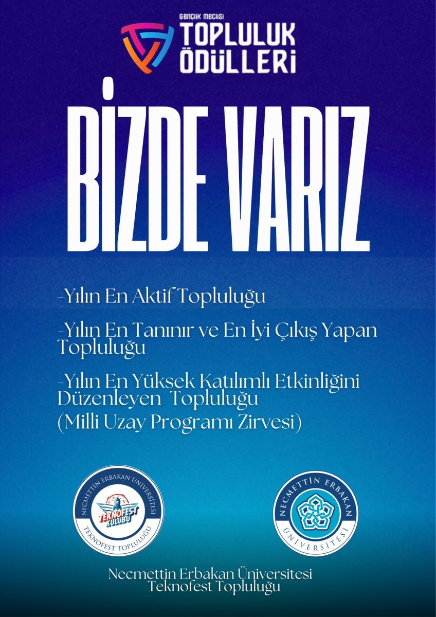 Konya Büyükşehir Belediyesi Gençlik Meclisi Topluluk Ödülleri
