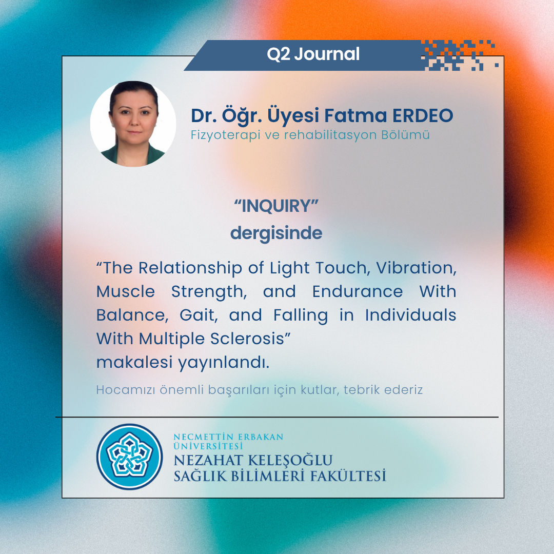 Dr. Öğr Üyesi Fatma ERDEO’yu Tebrik Ederiz