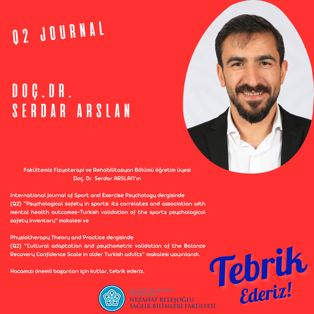 Doç. Dr. Serdar ARSLAN'dan Önemli Başarı