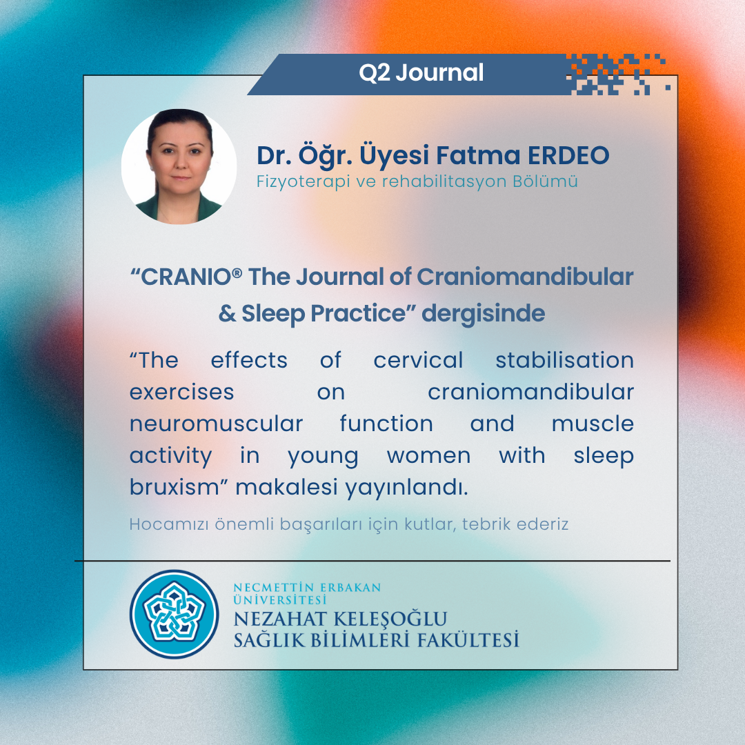 Dr. Öğr. Üyesi Fatma ERDEO’yu Tebrik Ederiz