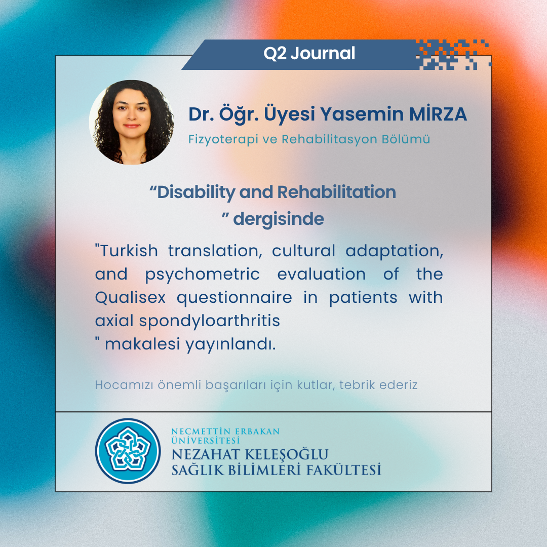 Dr. Öğr Üyesi Yasemin MİRZA’yı Tebrik Ederiz - 13.04.2026