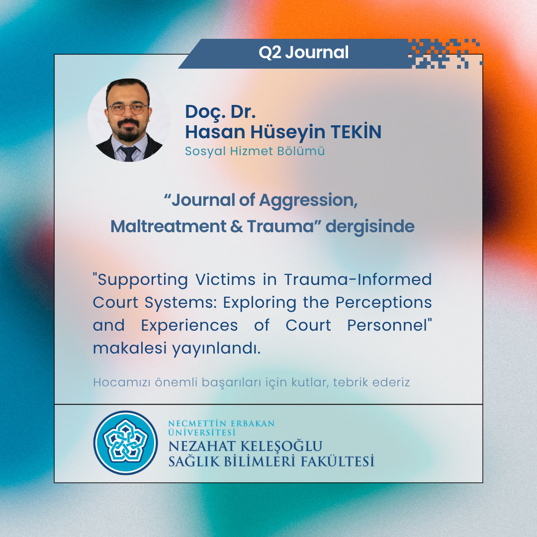 Doç. Dr. Hasan Hüseyin TEKİN’i Tebrik Ederiz