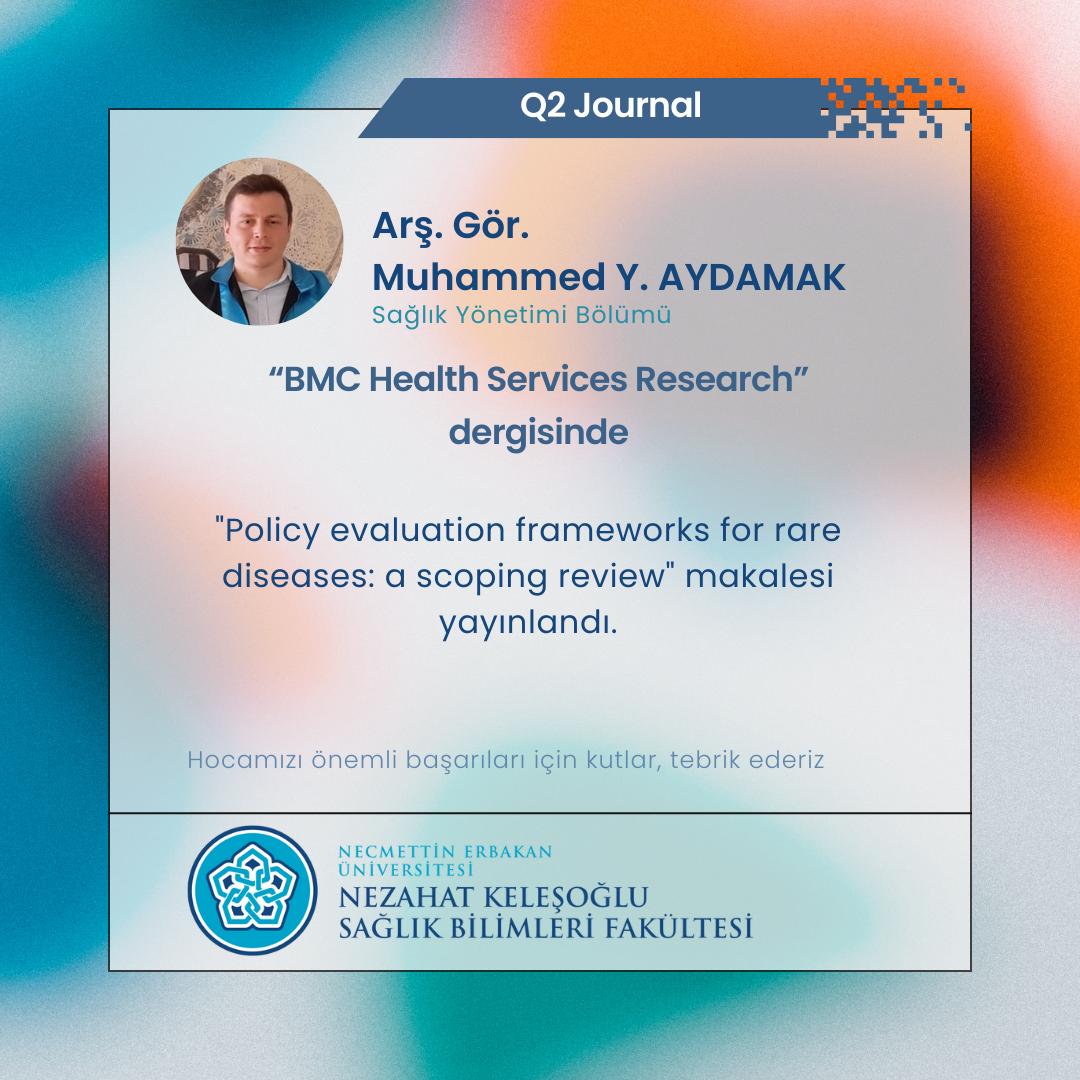 Arş. Gör. Muhammed Yusuf AYDAMAK'tan Önemli Başarı