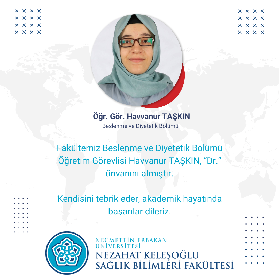 Öğr. Gör. Havvanur TAŞKIN'ı Tebrik Ederiz