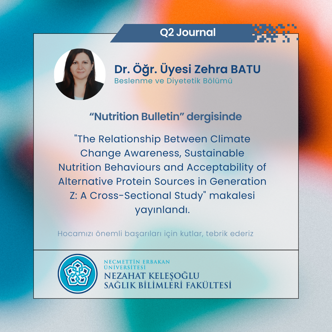 Dr. Öğretim Üyesi Zehra BATU'dan Önemli Başarı