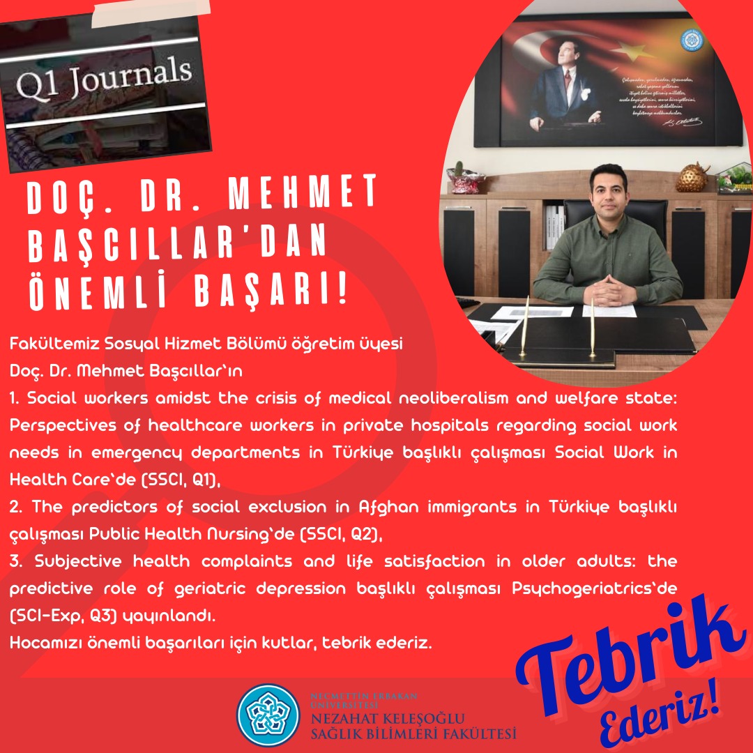 Doç. Dr. Mehmet BAŞCILLAR'dan Önemli Başarı